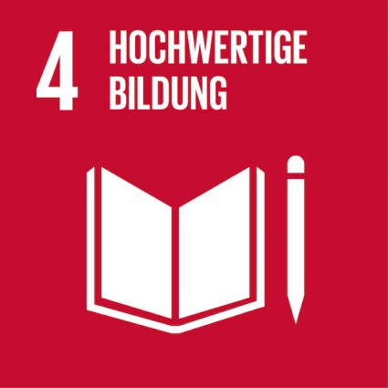 SDG 4 Hochwertige Bildung Buch mit Stift